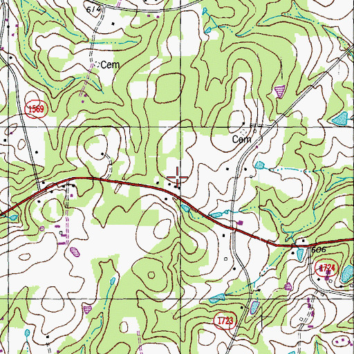 Topographic Map of Saint James School (historical), NC