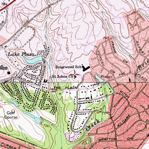 Topographic Map of Saint Johns Church, NC