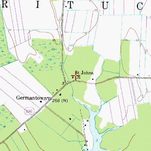 Topographic Map of Saint Johns Church, NC