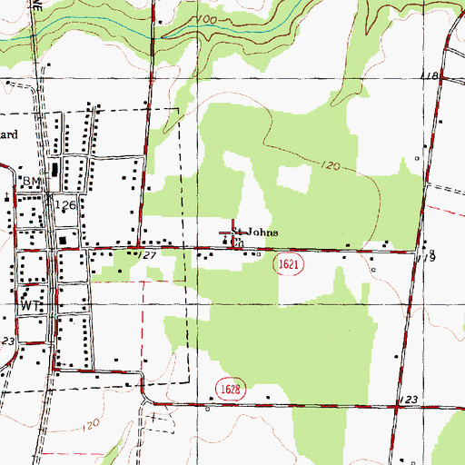 Topographic Map of Saint Johns Church, NC