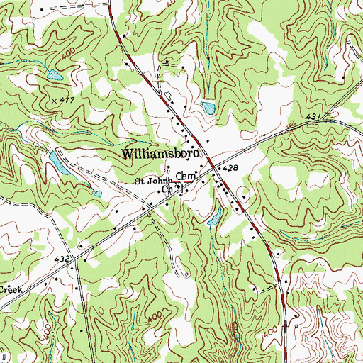 Topographic Map of Saint Johns Church, NC