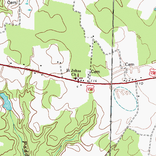 Topographic Map of Saint Johns Church, NC