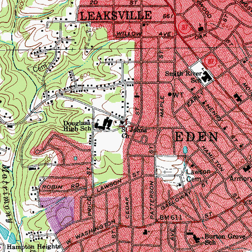 Topographic Map of Saint Johns Church, NC