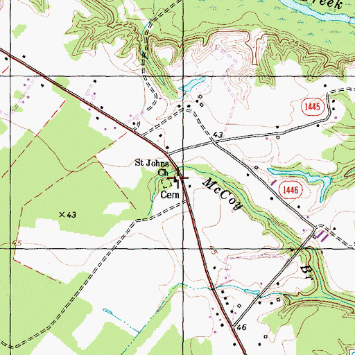 Topographic Map of Saint Jones Church, NC