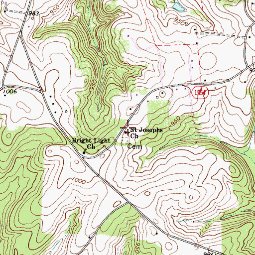 Topographic Map of Saint Josephs Church, NC