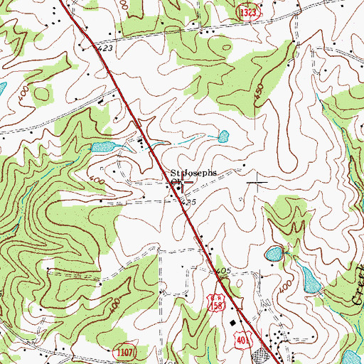 Topographic Map of Saint Josephs Church, NC