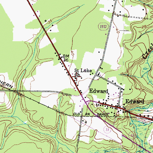 Topographic Map of Saint Luke Church, NC