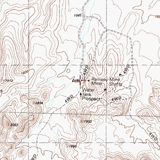 Topographic Map of Ramsey Mine, AZ