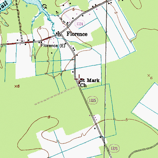 Topographic Map of Saint Mark Church, NC