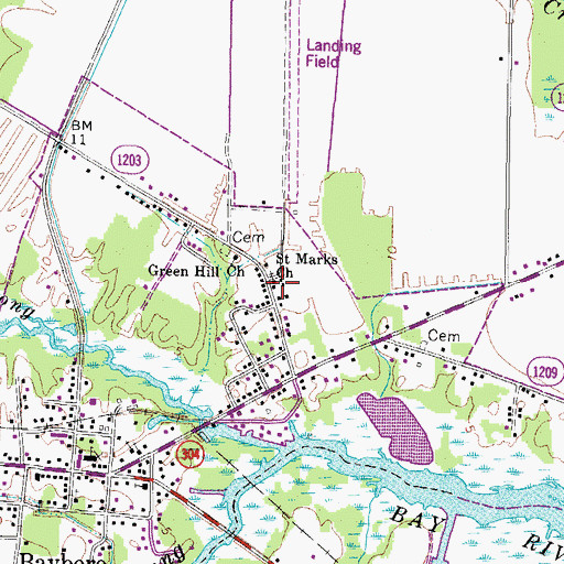 Topographic Map of Saint Marks Church, NC
