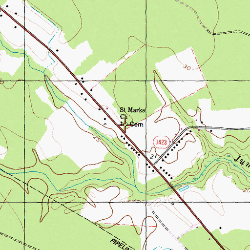 Topographic Map of Saint Marks Church, NC