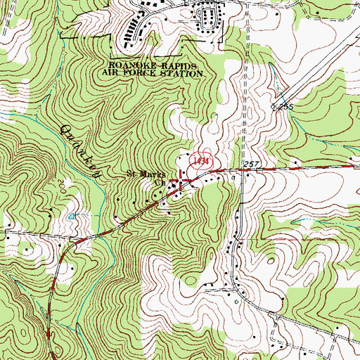 Topographic Map of Saint Marks Church, NC