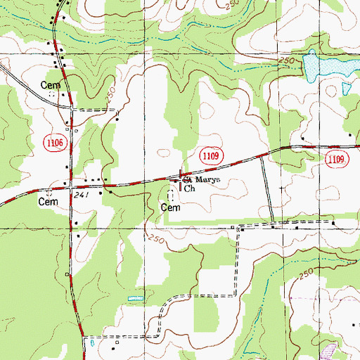 Topographic Map of Saint Marys Church, NC