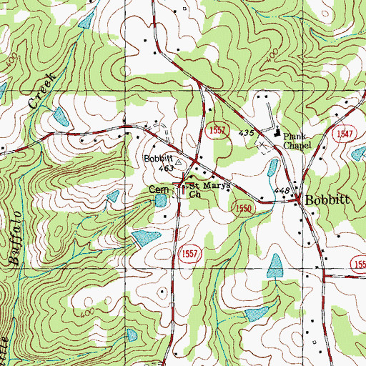 Topographic Map of Saint Marys Church, NC