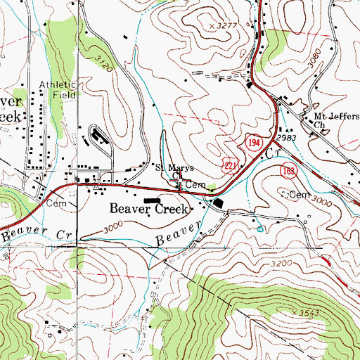 Topographic Map of Saint Marys Church, NC