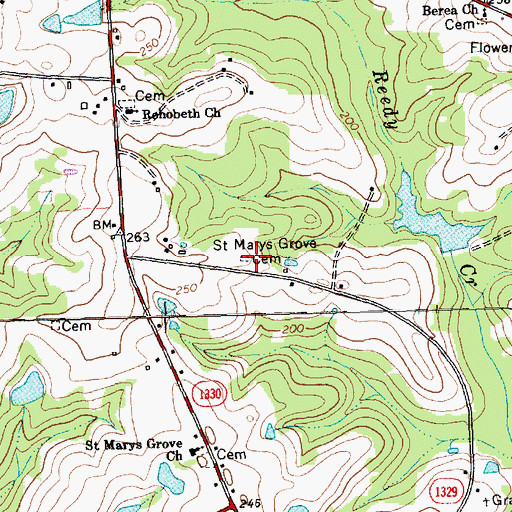 Topographic Map of Saint Marys Grove Cemetery, NC