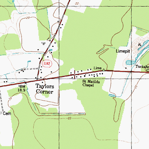 Topographic Map of Saint Matilda Chapel, NC