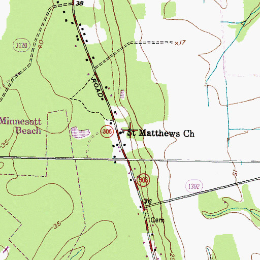 Topographic Map of Saint Matthews Church, NC