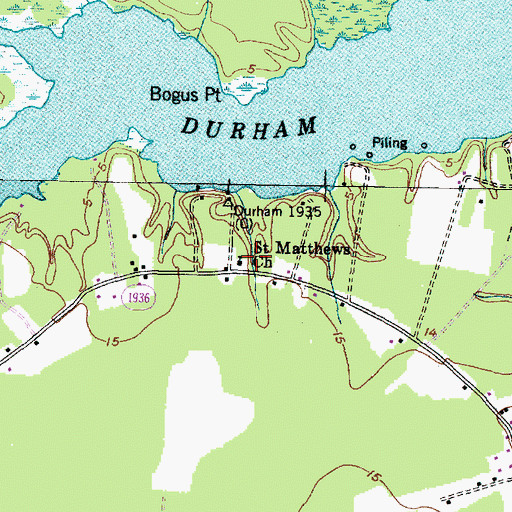Topographic Map of Saint Matthews Church, NC
