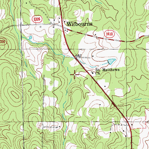 Topographic Map of Saint Matthews Church, NC