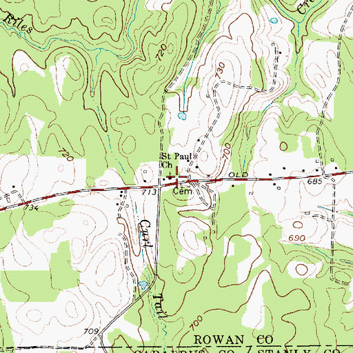 Topographic Map of Saint Paul Church, NC