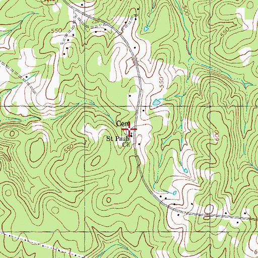 Topographic Map of Saint Pauls Church, NC