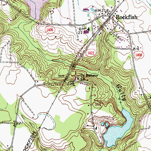 Topographic Map of Saint Peters Church, NC