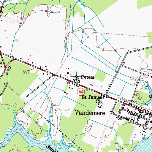 Topographic Map of Saint Peters Church, NC