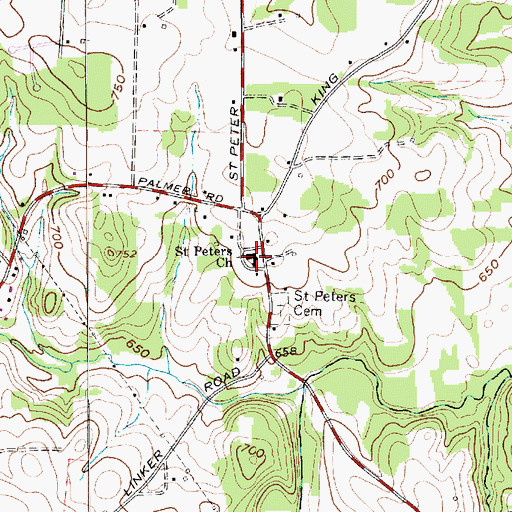 Topographic Map of Saint Peters Church, NC