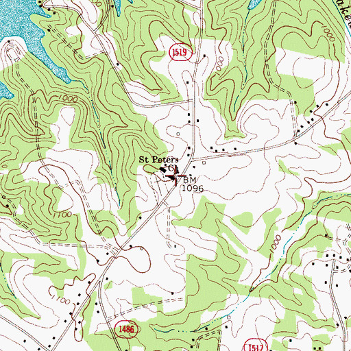 Topographic Map of Saint Peters Church, NC