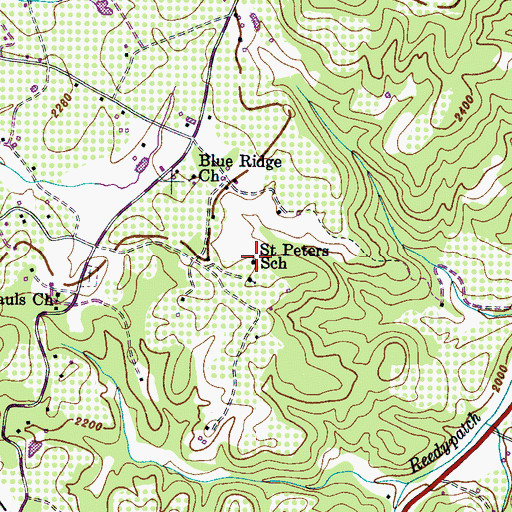 Topographic Map of Saint Peters School, NC