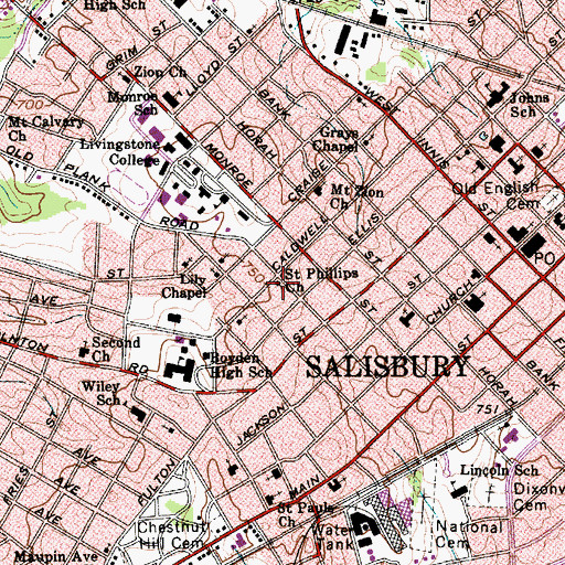 Topographic Map of Saint Phillips Church, NC
