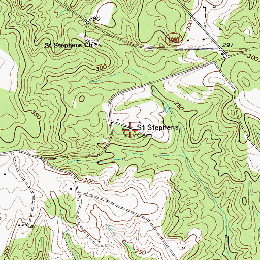 Topographic Map of Saint Stephens Cemetery, NC
