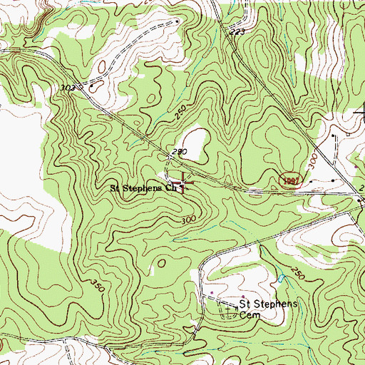 Topographic Map of Saint Stephens Church, NC