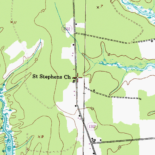 Topographic Map of Saint Stephens Church, NC