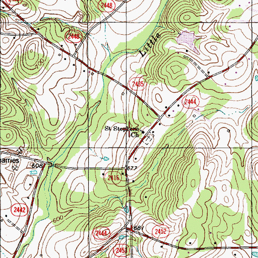 Topographic Map of Saint Stephens Church, NC