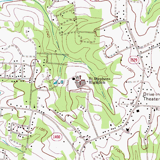 Topographic Map of Saint Stephens High School, NC
