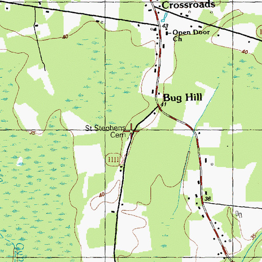 Topographic Map of Saint Stevens Cemetery, NC