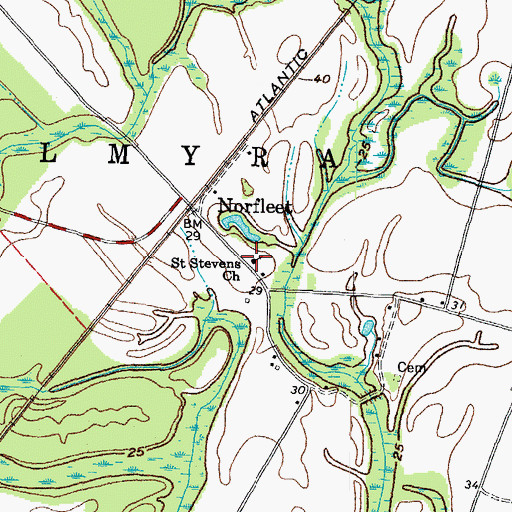 Topographic Map of Saint Stevens Church, NC
