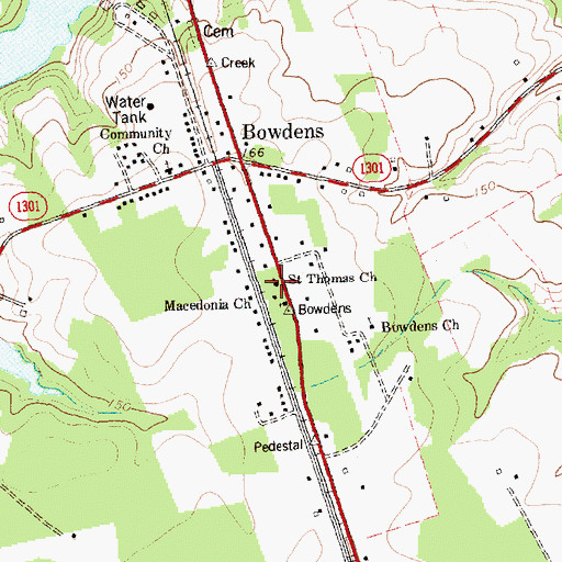 Topographic Map of Saint Thomas Church, NC