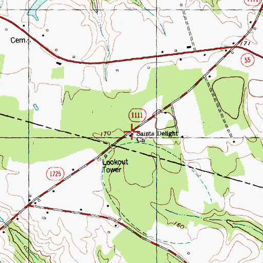 Topographic Map of Saints Delight Church, NC