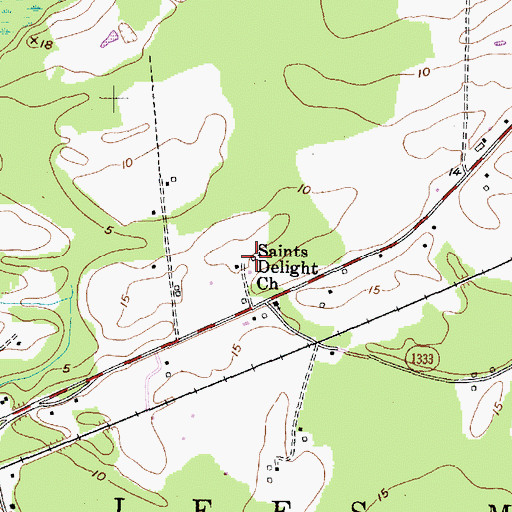 Topographic Map of Saints Delight Church, NC