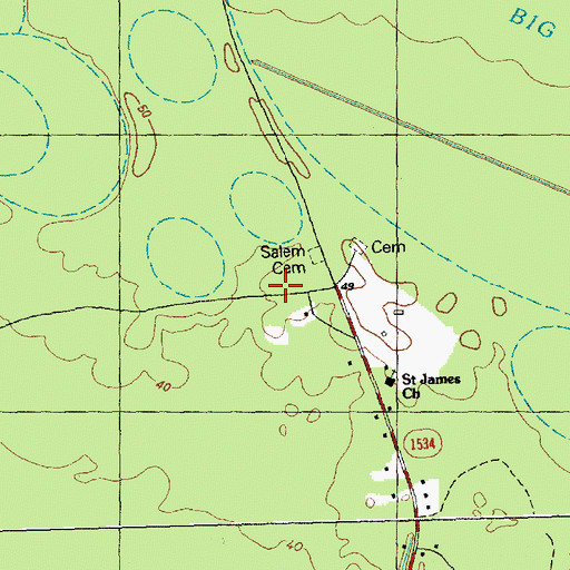 Topographic Map of Salem Cemetery, NC
