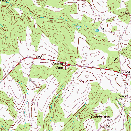 Topographic Map of Salem Cemetery, NC
