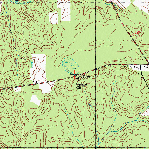Topographic Map of Salem Church, NC