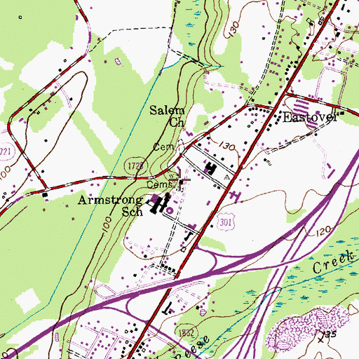 Topographic Map of Salem Church, NC