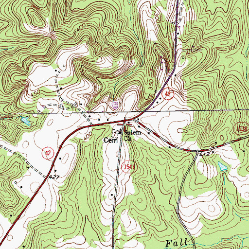 Topographic Map of Salem Church, NC