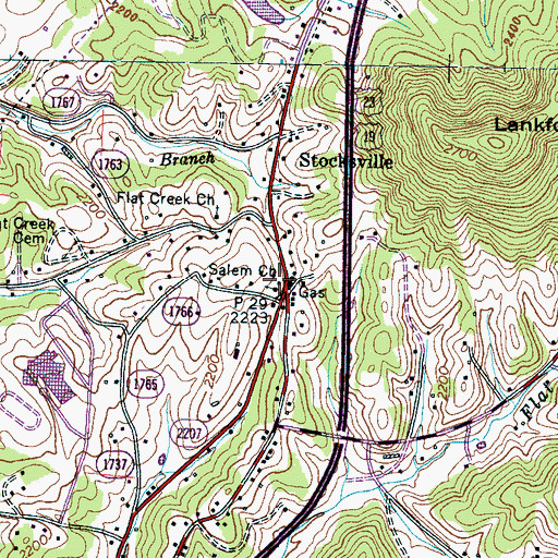 Topographic Map of Salem Church, NC