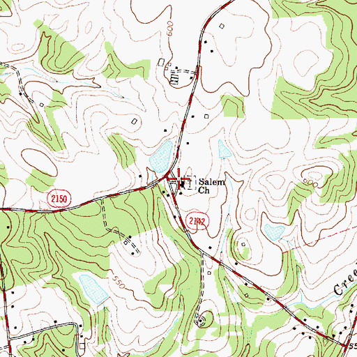 Topographic Map of Salem Church, NC