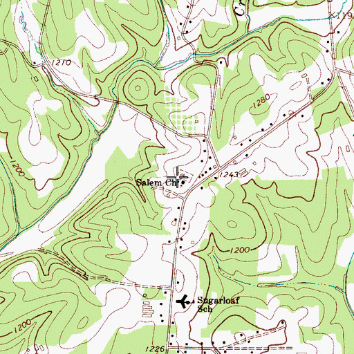 Topographic Map of Salem Church, NC